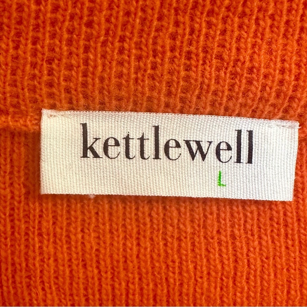 Kettlewell Colours Vibrant Orange Belted Cardigan/Coatigan EUC Size L $249 - Picture 3 of 3